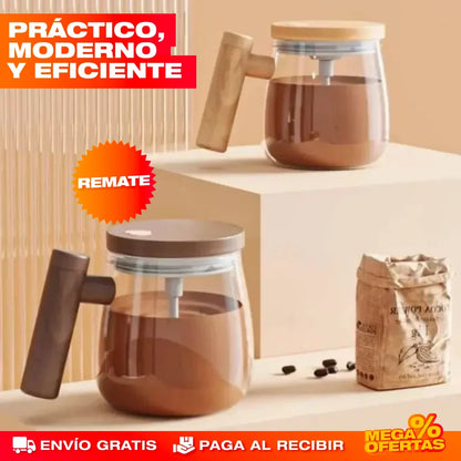 Mug Mezclador de Vidrio Recargable – Mezcla Perfecta en Segundos Sin Ensuciar