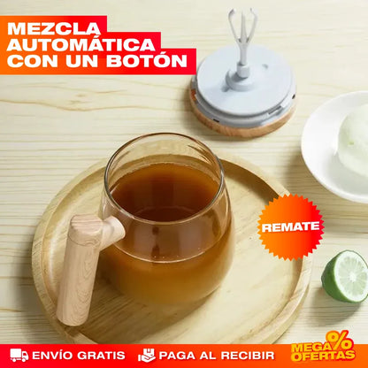Mug Mezclador de Vidrio Recargable – Mezcla Perfecta en Segundos Sin Ensuciar