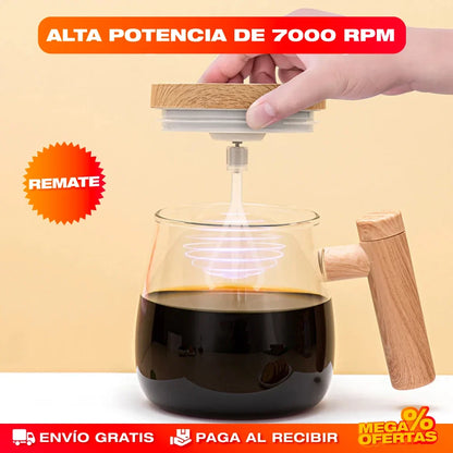 Mug Mezclador de Vidrio Recargable – Mezcla Perfecta en Segundos Sin Ensuciar
