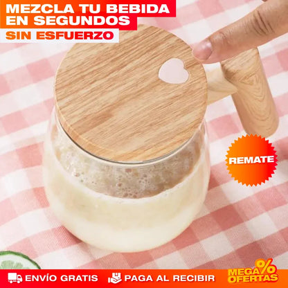 Mug Mezclador de Vidrio Recargable – Mezcla Perfecta en Segundos Sin Ensuciar